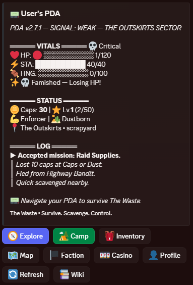 PDA Hub - Your personal data assistant in The Waste